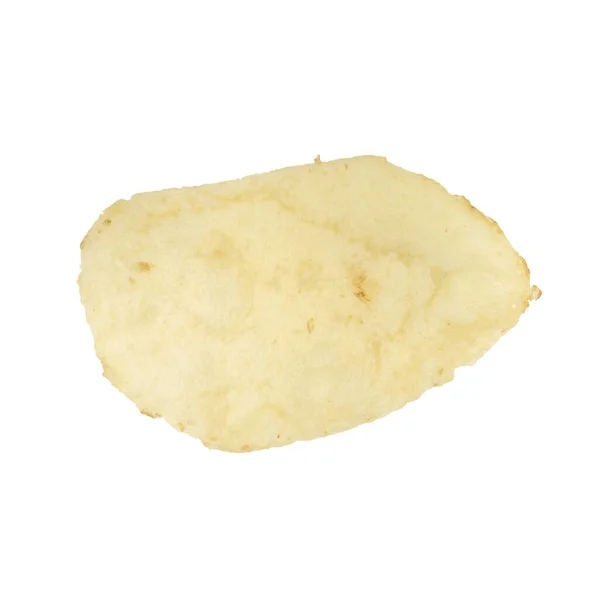 Einzelne Kartoffelchips Isoliert Auf Weißem Hintergrund — Stockfoto