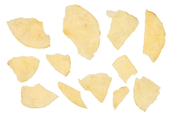 Kartoffelchips Isoliert Auf Weißem Hintergrund — Stockfoto