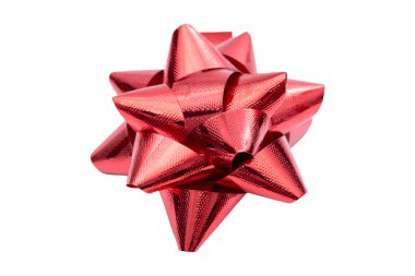 Beyaz arkaplanda kırmızı yay izole edildi - kırpma yolları