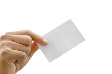 Erkek eli boş kartvizit holding - kırpma yolları.