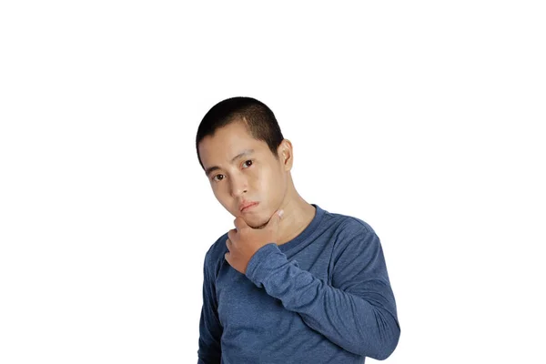 Portrait Young Man Short Hair Isolated White Background — Fotografie, imagine de stoc
