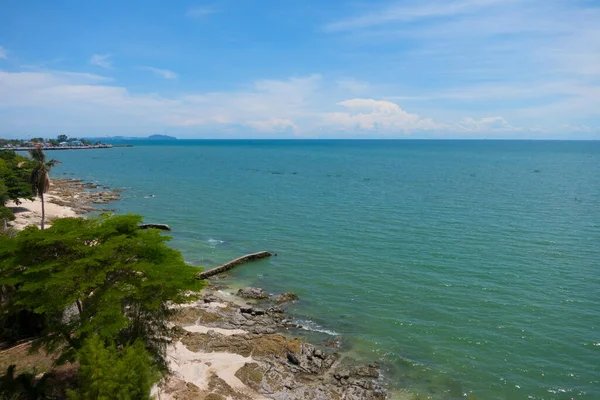 Verão Mar Praia Com Céu Azul Tailândia — Fotografia de Stock