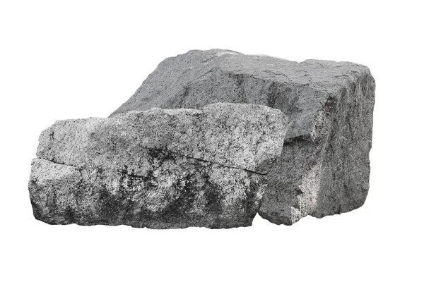 Большой Гранитный Камень Изолированный Белом Фоне — стоковое фото