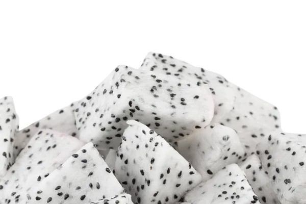 Nahaufnahme Von Drachenfrüchten Isoliert Auf Weißem Hintergrund — Stockfoto