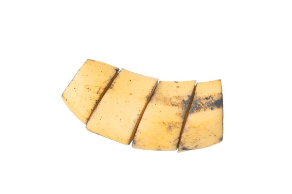 Шматочок Стиглий Банан Ізольований Білому Тлі — стокове фото