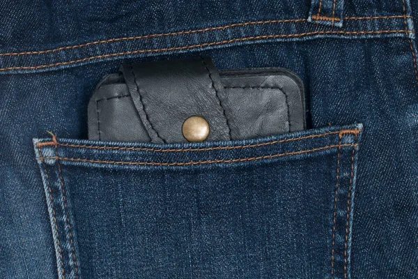 Kožená Peněženka Kapse Džín — Stock fotografie