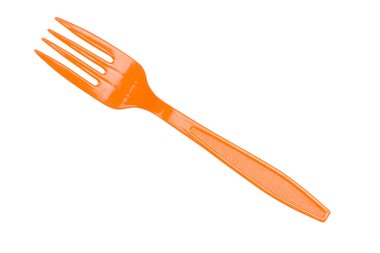 çatal plastik beyaz arkaplan üzerinde izole 
