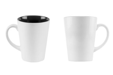 Beyaz arka plan üzerinde - kırpma yolunu izole boş beyaz kahve fincanı