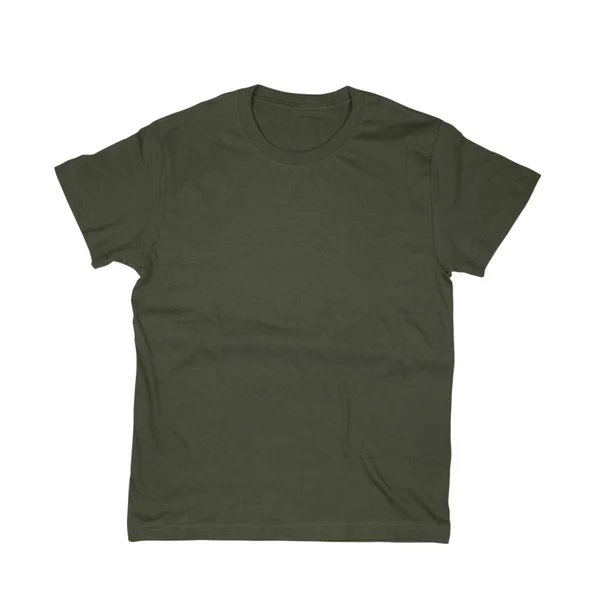 Dark Green Tshirt Isolated White Background — Stock Photo, Image