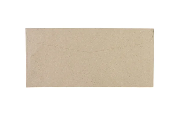 Kahverengi Zarf Beyaz Arkaplanda Izole Edildi Kırpma Yolu — Stok fotoğraf