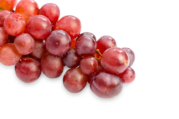 在白色背景上分离的一组鲜红葡萄 — 图库照片