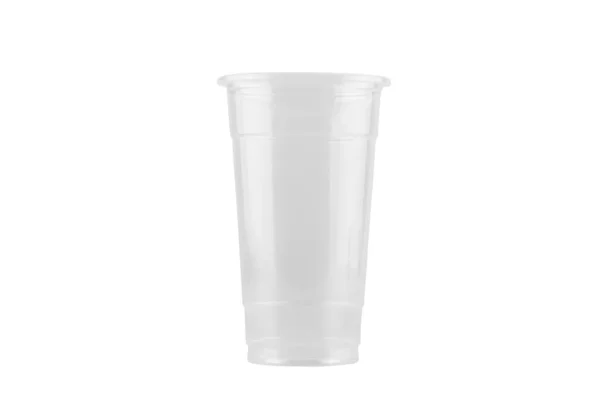 Empty Plastic Cup Isolated White Background Clipping Paths — Stock Photo, Image