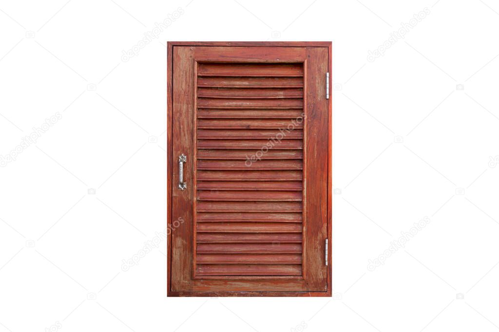 wooden window isolated on white background - clipping paths