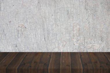 Arkaplan olarak beton duvar ile ahşap doku 