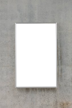 Beton duvar üzerinde boş billboard