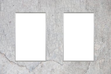 Beton duvar üzerinde boş billboard