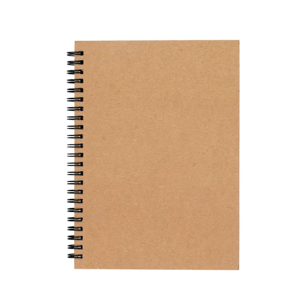 Notebook Com Aglutinante Espiral Isolado Fundo Branco Caminhos Recorte — Fotografia de Stock