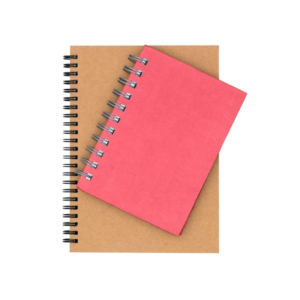 Notebook Met Spiraal Bindmiddel Geïsoleerd Witte Achtergrond Clipping Paden — Stockfoto