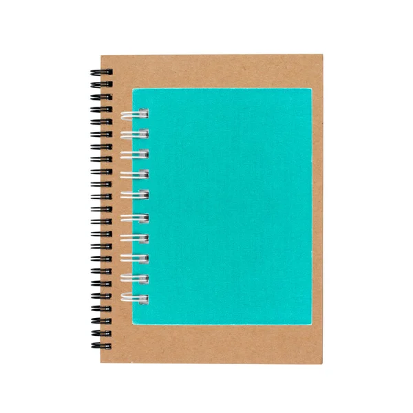 Notebook Com Aglutinante Espiral Isolado Fundo Branco Caminhos Recorte — Fotografia de Stock