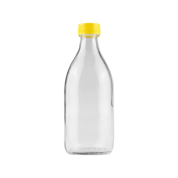 Szklana Butelka Izolowana Białym Tle Ścieżki Wycinania — Zdjęcie stockowe