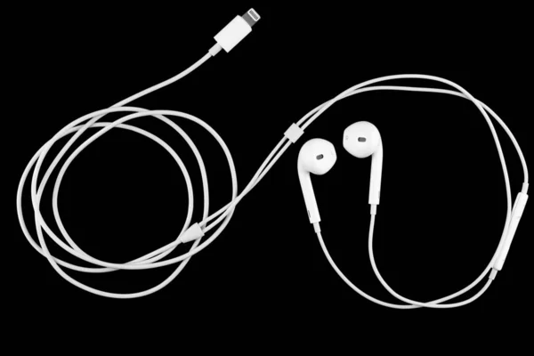 Ακουστικά Μαύρο Φόντο — Φωτογραφία Αρχείου