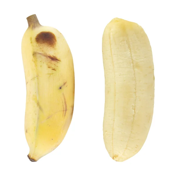Banan Isolerad Vit Bakgrund Klippning Vägar — Stockfoto
