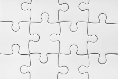 Arka plan olarak beyaz jigsaw puzzle
