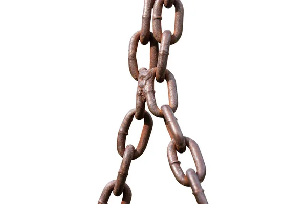 Old Chain Isolated White Background Clipping Paths — Stock Photo, Image