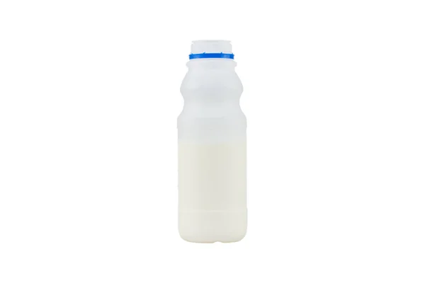 Flaska Mjölk Isolerad Vit Bakgrund Klippning Vägar — Stockfoto