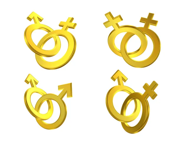 Unii różnych symboli płci męskiej i żeńskiej — Zdjęcie stockowe