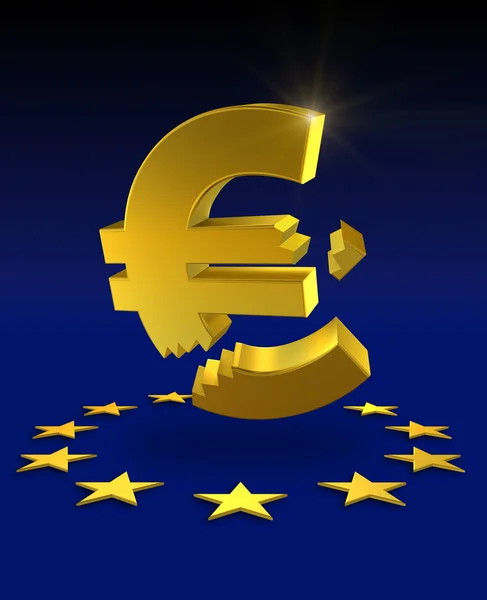 Gebroken euro — Stockfoto