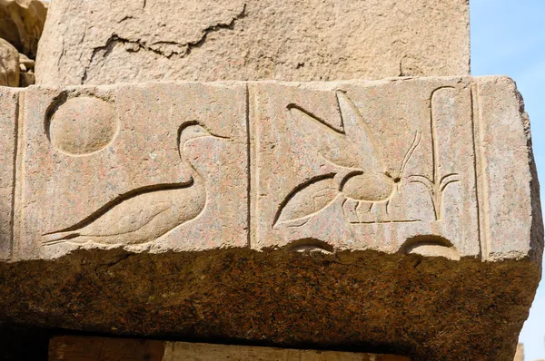 Hieroglyphs in Karnak, Egypt — Stock Photo, Image