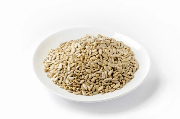 Sunflower seeds in a plate — Stock Photo, Image