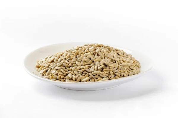 Sunflower seeds in a plate — Stock Photo, Image