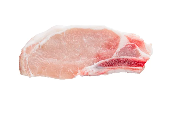 Stück Schweinefleisch, isoliert mit Schneideweg — Stockfoto