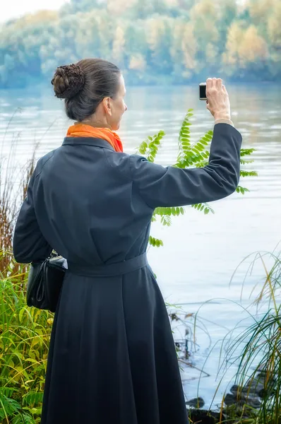 Dijital kamera kadınla Buisiness — Stok fotoğraf