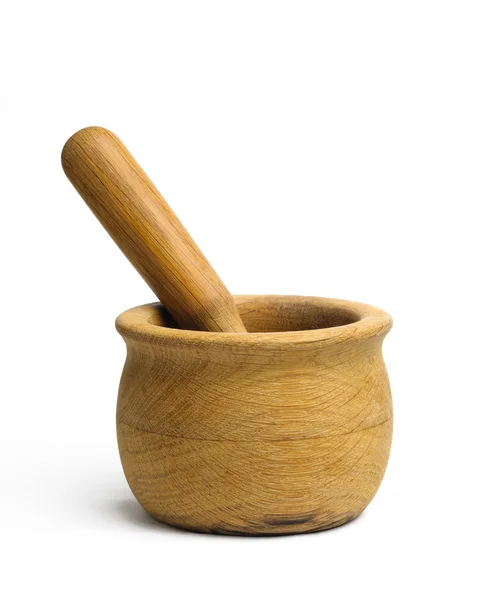 Olive Wood Mortar dan Pestle — Stok Foto