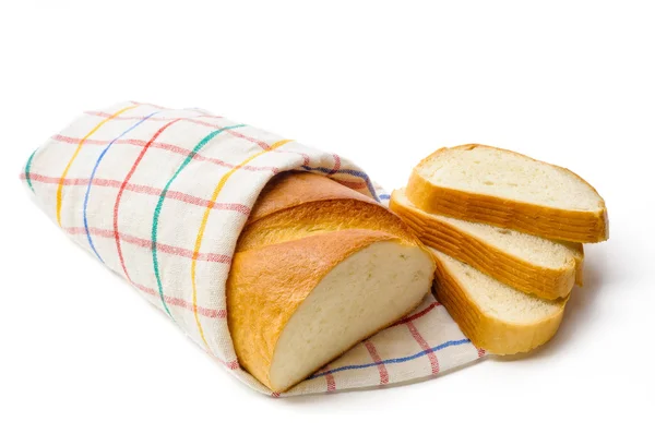 Белый хлеб с ломтиками — стоковое фото