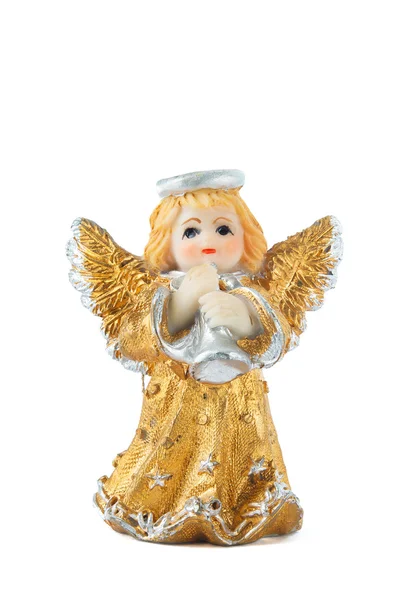 Pequena estátua de anjo de ouro — Fotografia de Stock