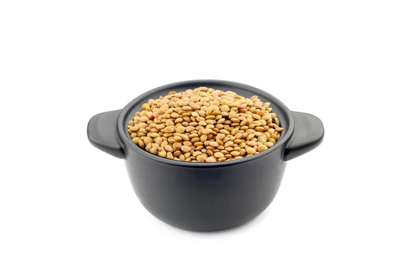Lentils in a Black Cup — Stock Photo, Image