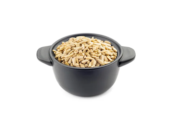 Sunflower Seeds in a Black Cup — Stock Photo, Image