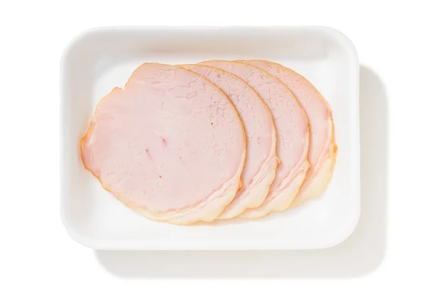 Slices of Roll Ham with Rind — Stock Photo, Image