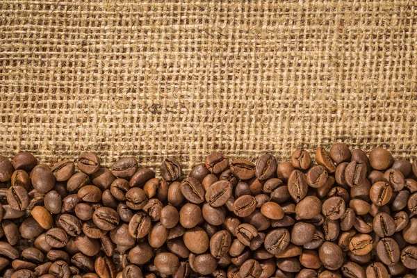 Coffee beans and Burlap — Stock Photo, Image