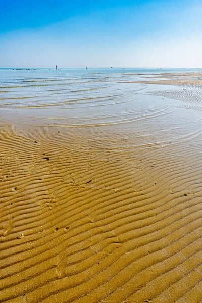 Vue Sur Mer Adriatique Depuis Plage Sable Fin Pesaro Italie — Photo