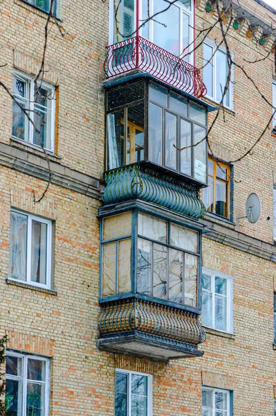 Типові Закриті Балкони Києві — стокове фото