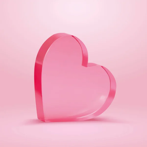 Розовый Акриловое Сердце Изолированы Розовом Фоне — стоковый вектор