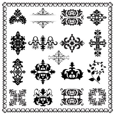 dekoratif tasarım öğeleri (siyah)