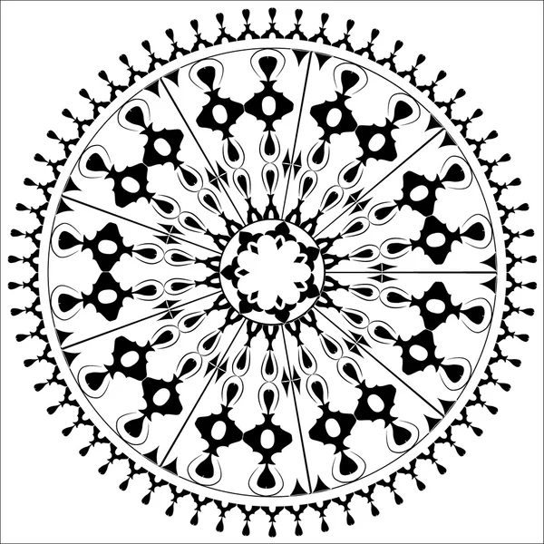 Східний візерунок і орнаменти 08 чорно-білий — стоковий вектор