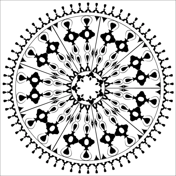 Modello orientale e ornamenti 08 bianco e nero — Vettoriale Stock