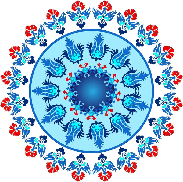 Blauwe Ottomaanse seriële patronen veertien — Stockvector